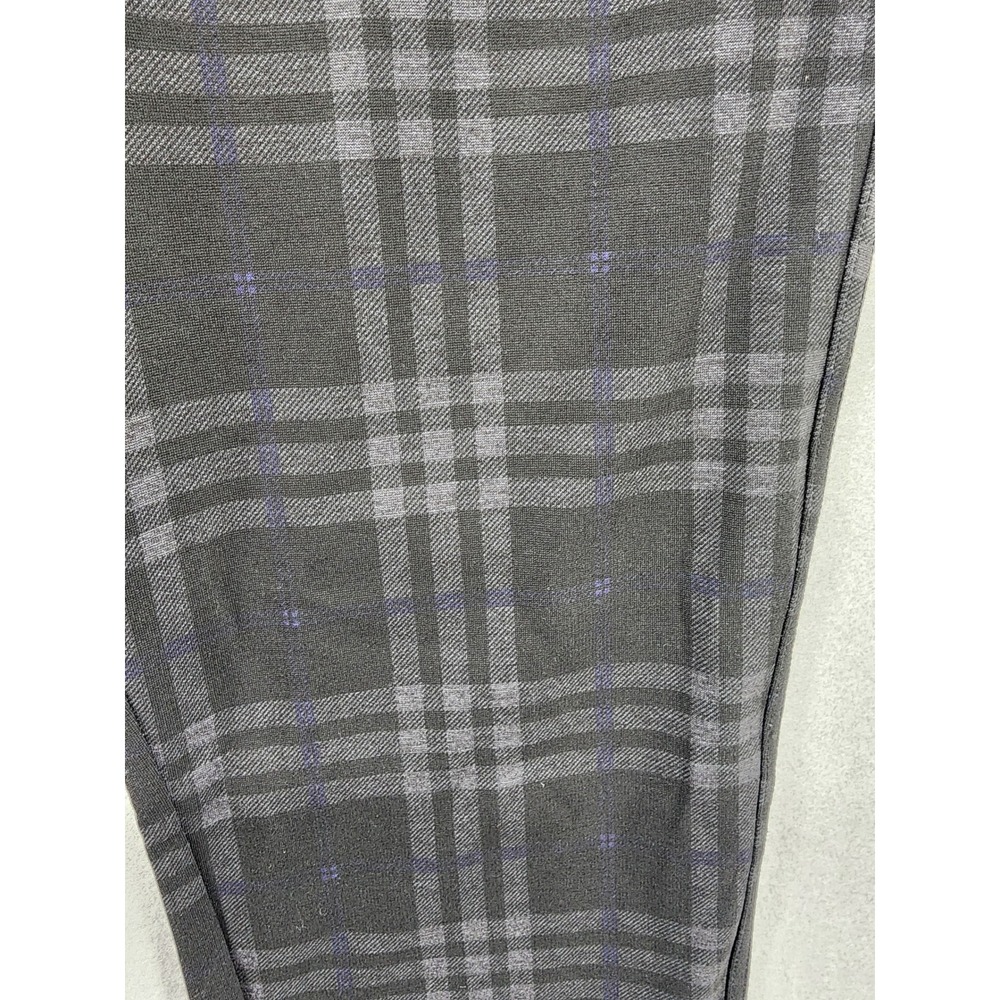 Simply Vera Vera Wang Skinny Plaid Pants Womens L Grey Black Checkered Trousers - Picture 4 of 11